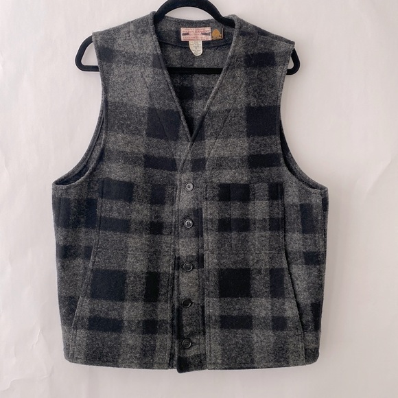 Filson Other - Vintage Filson Mackinaw Vest SZ 44 Charcoal & Black Wool Seattle Workwear